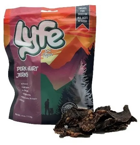 4oz OC Raw Lyfe Pork Heart Jerky - Treats